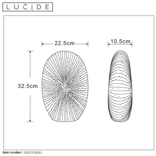 LUCIDE SHELLY Table lamp E14/25W H32.6cm Porcelain White stolní lampa - obrázek