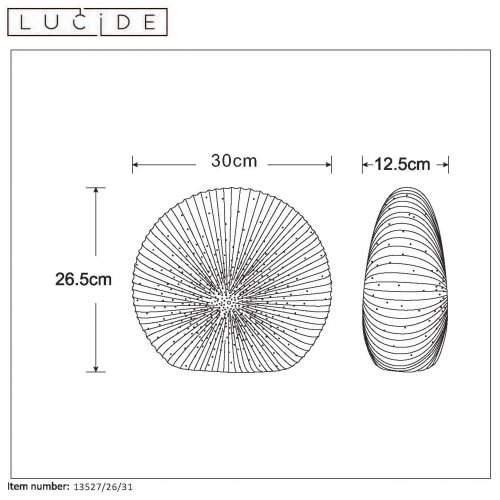 LUCIDE SHELLY Table lamp E14/25W H26.5cm Porcelain White stolní lampa - obrázek