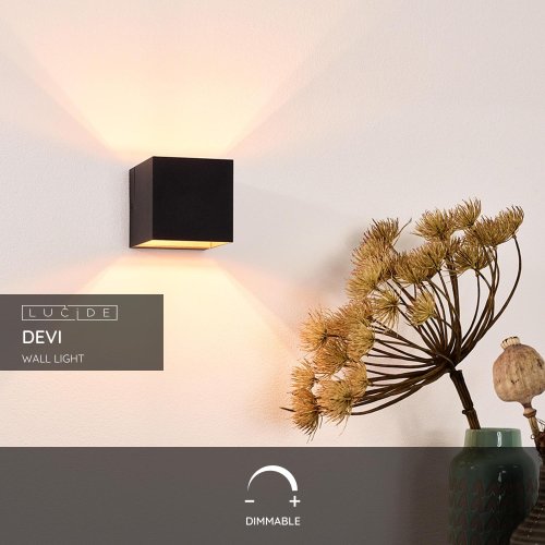 LUCIDE DEVI Wall Light G9excl. B8 L8 H10,5cm Black/Gold nástěnné svítidlo - obrázek