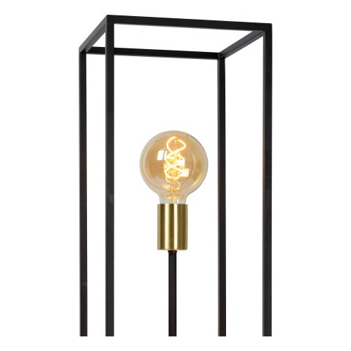 LUCIDE RUBEN Floorlamp 3x E27 40W Black/Satin Brass stojací lampa - obrázek