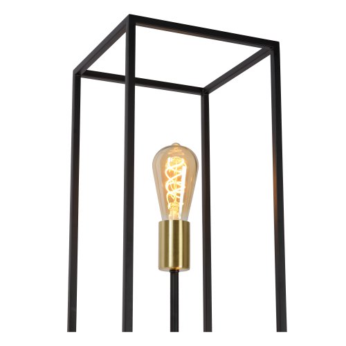 LUCIDE RUBEN Floorlamp 3x E27 40W Black/Satin Brass stojací lampa - obrázek