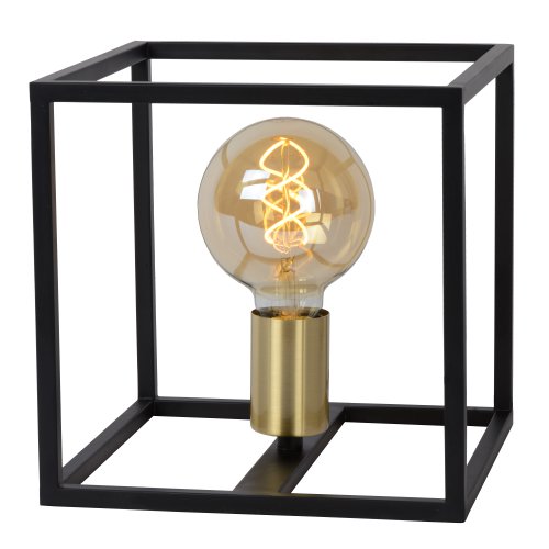 LUCIDE RUBEN  Table lamp 1x E27 40W Black/Satin Brass stolní lampa - obrázek