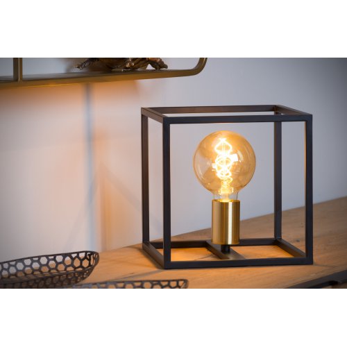 LUCIDE RUBEN  Table lamp 1x E27 40W Black/Satin Brass stolní lampa - obrázek