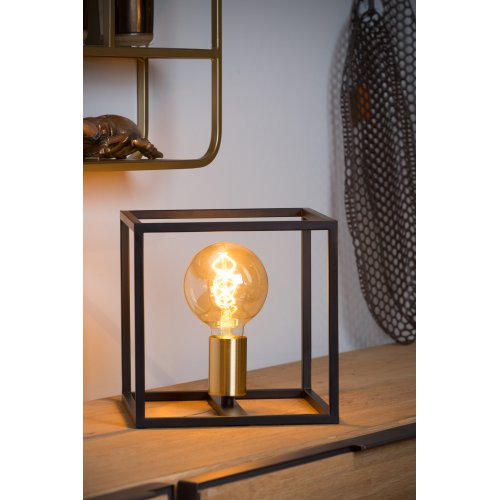 LUCIDE RUBEN  Table lamp 1x E27 40W Black/Satin Brass stolní lampa - obrázek