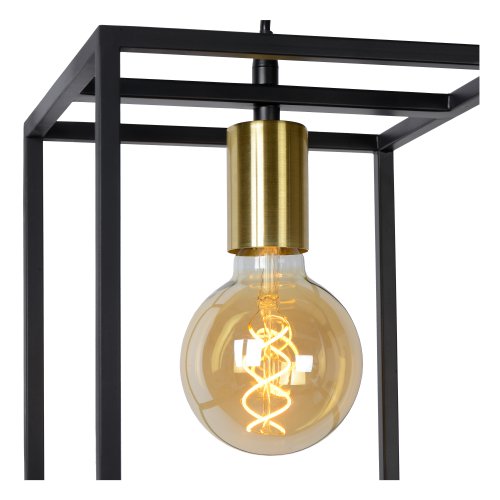 LUCIDE RUBEN  Pendant 1x E27 40W Black/Satin Brass závěsné svítidlo, lustr - obrázek