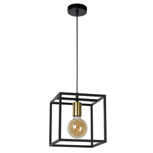 LUCIDE RUBEN  Pendant 1x E27 40W Black/Satin Brass závěsné svítidlo, lustr - obrázek