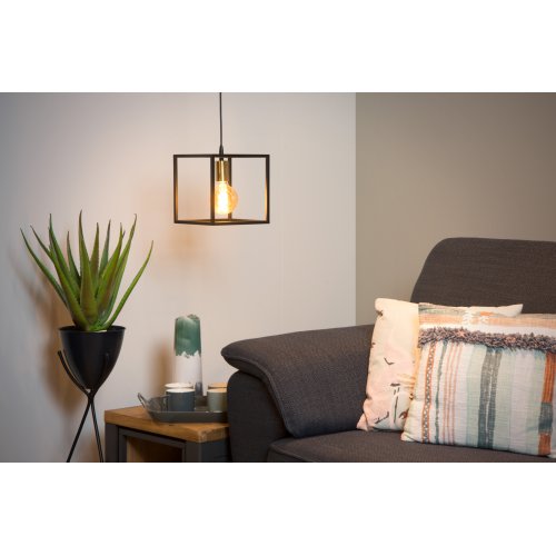 LUCIDE RUBEN  Pendant 1x E27 40W Black/Satin Brass závěsné svítidlo, lustr - obrázek