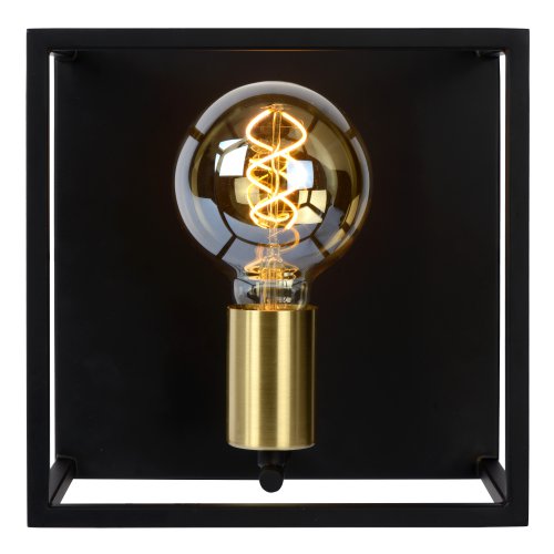 LUCIDE RUBEN Wall light 1x E27 40W Black/Satin Brass nástěnné svítidlo - obrázek