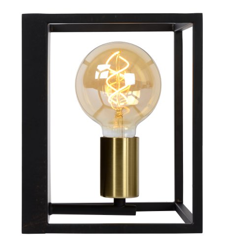 LUCIDE RUBEN Wall light 1x E27 40W Black/Satin Brass nástěnné svítidlo - obrázek