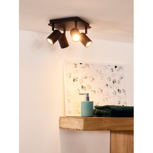 LUCIDE LENNERT Wall spotlight 4x5W/GU10 Matt Black bodové svítidlo, bodovka - obrázek