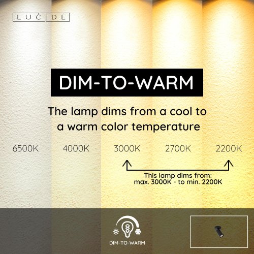 LUCIDE XYRUS Spot GU10/5W incl. DTW D9 H12.5cm Black bodové svítidlo, bodovka - obrázek