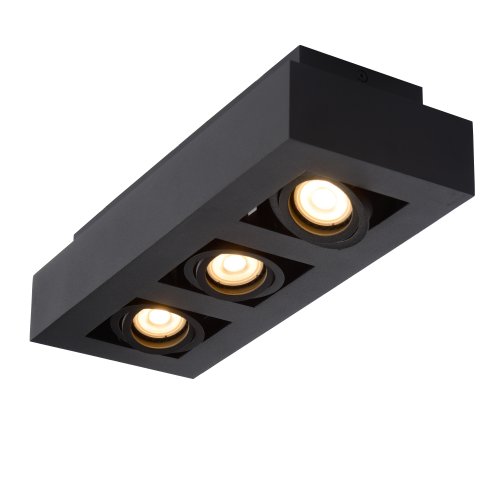 LUCIDE XIRAX Ceiling Light 3xGU10/5W LED  DTW Black bodové svítidlo, bodovka - obrázek