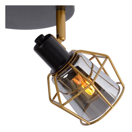LUCIDE NILA Ceiling spotlight 3x E14/25W Black/Smoke glas bodové svítidlo, bodovka - obrázek