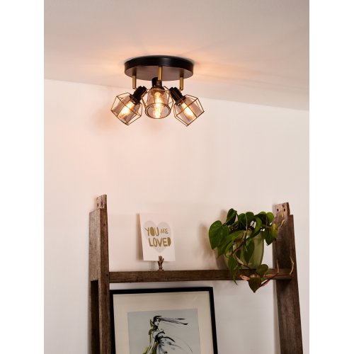 LUCIDE NILA Ceiling spotlight 3x E14/25W Black/Smoke glas bodové svítidlo, bodovka - obrázek
