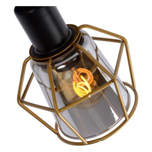 LUCIDE NILA Ceiling spotlight 2x E14/25W Black/Smoke glas bodové svítidlo, bodovka - obrázek