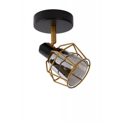 LUCIDE NILA Ceiling spotlight 1x E14/25W Black/Smoke glas bodové svítidlo, bodovka - obrázek