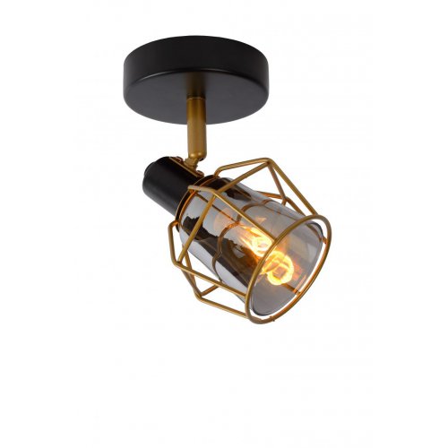 LUCIDE NILA Ceiling spotlight 1x E14/25W Black/Smoke glas bodové svítidlo, bodovka