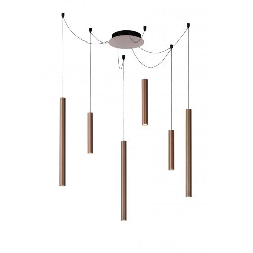 LUCIDE LORENZ Pendant  LED  6x4W Satin Copper závěsné svítidlo, lustr - obrázek