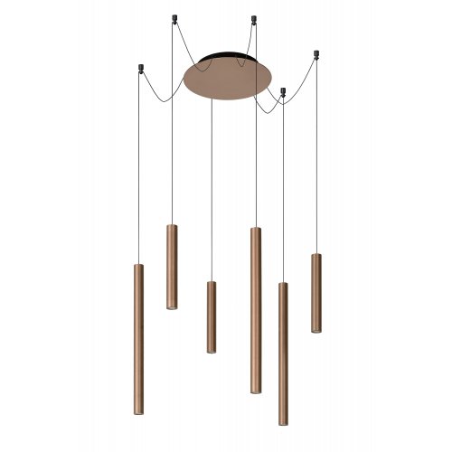 LUCIDE LORENZ Pendant  LED  6x4W Satin Copper závěsné svítidlo, lustr - obrázek