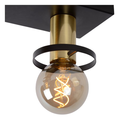 LUCIDE ANAKA Ceiling light 3x E27/40W Black/Satin Brass - obrázek