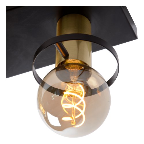 LUCIDE ANAKA Ceiling light 3x E27/40W Black/Satin Brass - obrázek