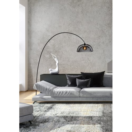 LUCIDE MESH Floorlamp E27/60W Black stojací lampa - obrázek