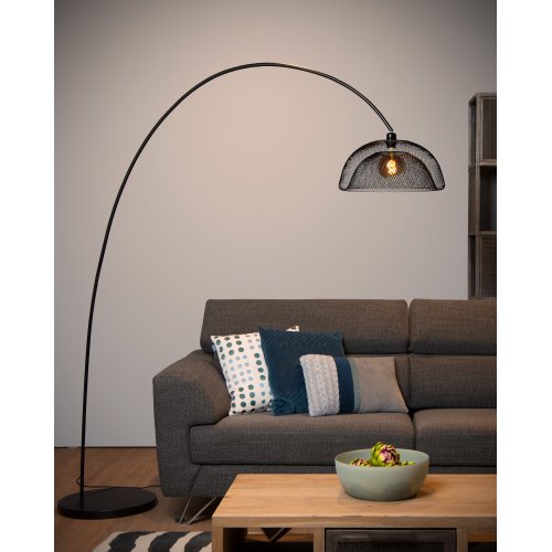 LUCIDE MESH Floorlamp E27/60W Black stojací lampa - obrázek