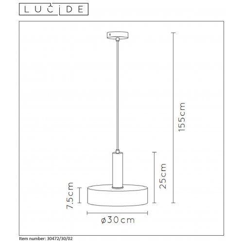 LUCIDE GIADA Pendant E27/60W závěsné svítidlo, lustr - obrázek