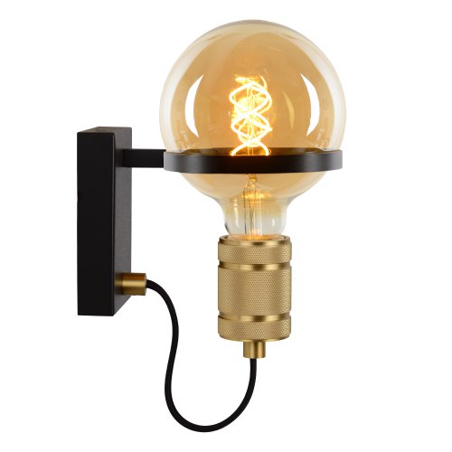 LUCIDE OTTELIEN Wall light E27/60W Matt Black/Matt Gold nástěnné svítidlo - obrázek