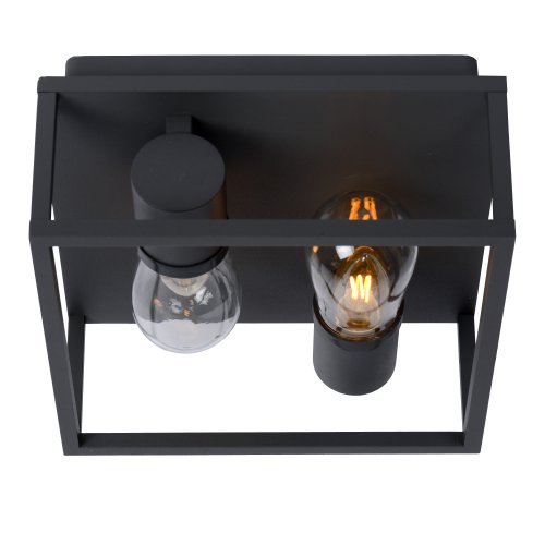 LUCIDE CARLYN Ceiling Light Bathroom 2xE14/6W Black - obrázek