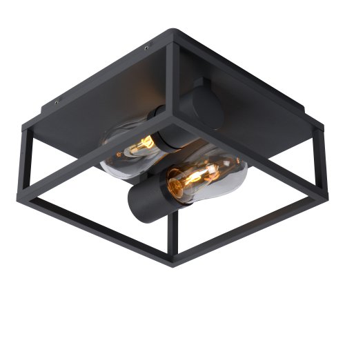 LUCIDE CARLYN Ceiling Light Bathroom 2xE14/6W Black - obrázek