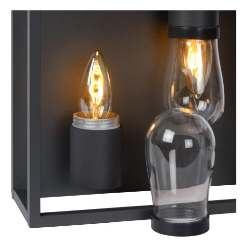 LUCIDE CARLYN Ceiling Light Bathroom 2xE14/6W Black - obrázek