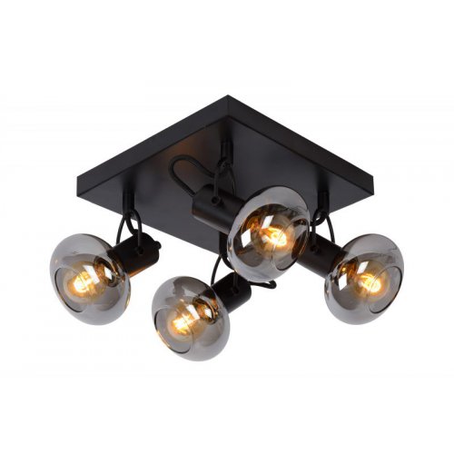 LUCIDE MADEE Ceiling spotlight  4x E14/25W Back/Smoke gla bodové svítidlo, bodovka