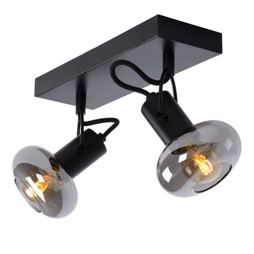 LUCIDE MADEE Ceiling spotlight  2x E14/25W Back/Smoke gla bodové svítidlo, bodovka - obrázek