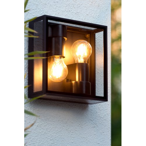 LUCIDE DUKAN Outside Ceiling light 2xE27/40W Black - obrázek