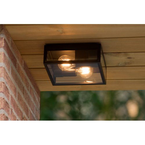 LUCIDE DUKAN Outside Ceiling light 2xE27/40W Black - obrázek