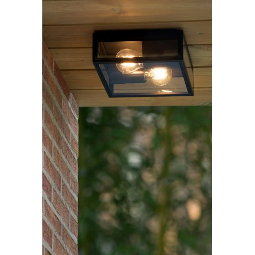 LUCIDE DUKAN Outside Ceiling light 2xE27/40W Black - obrázek