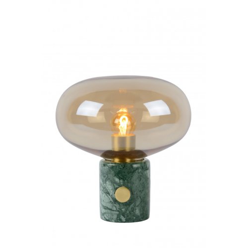 LUCIDE CHARLIZE Table lamp E27/40W Amber glass/Green marb stolní lampa