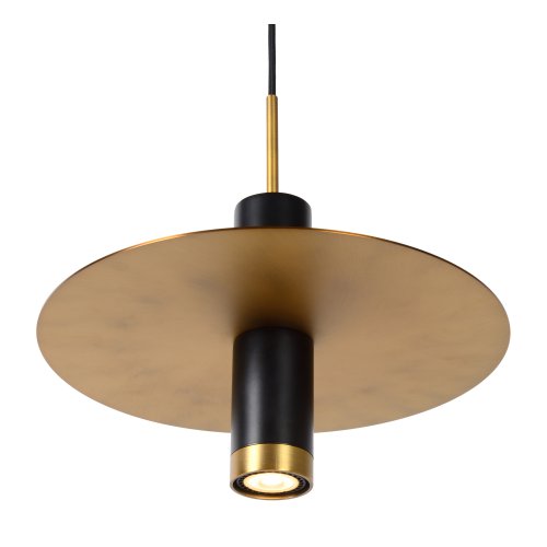 LUCIDE SELIN Pendant 1x GU10/35W Black/matt yellow copper závěsné svítidlo, lustr - obrázek