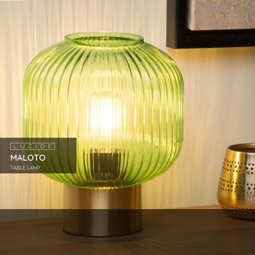 LUCIDE MALOTO Table lamp E27 ZelenĂˇ stolní lampa - obrázek