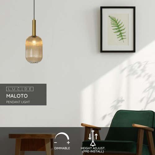 LUCIDE MALOTO Pendant Ă 20 cm - E27 - JantĂˇr závěsné svítidlo, lustr - obrázek