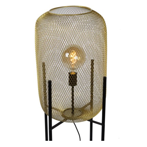 LUCIDE MESH - Floor lamp - Ă 35 cm - E27 - Satin Brass stojací lampa - obrázek