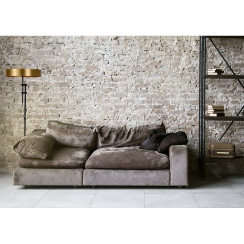 LUCIDE GIADA Floorlamp 2x E27 /40W Matt Black/Satin Bras stojací lampa - obrázek