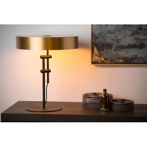 LUCIDE GIADA Table lamp 2x E27 /40W Matt Black/Satin Bras stolní lampa - obrázek