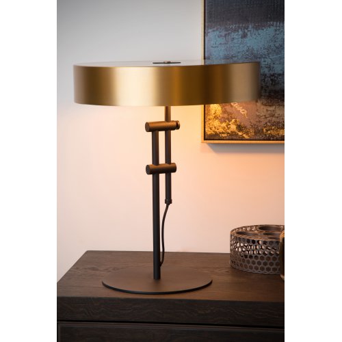 LUCIDE GIADA Table lamp 2x E27 /40W Matt Black/Satin Bras stolní lampa - obrázek