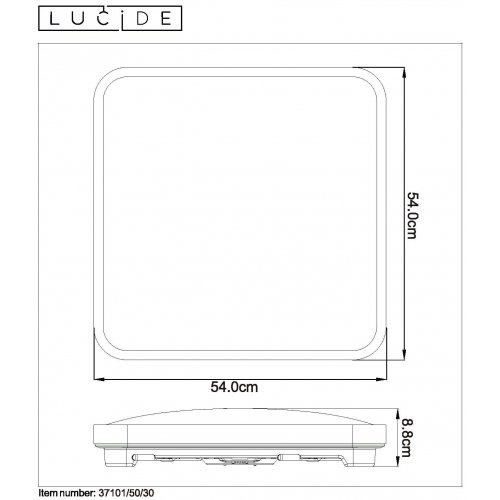 LUCIDE POLARIS  Ceiling light DTW 50W Square Black - obrázek