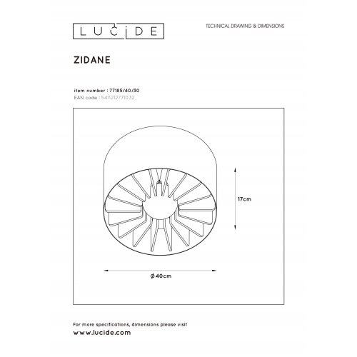 LUCIDE ZIDANE Wall Light E27/15W nástěnné svítidlo - obrázek