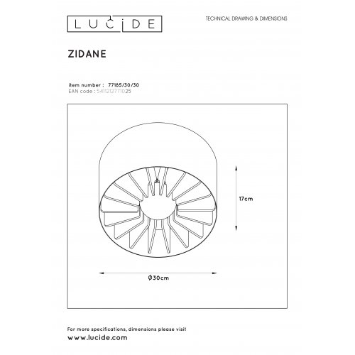 LUCIDE ZIDANE Wall Light E27/15W nástěnné svítidlo - obrázek