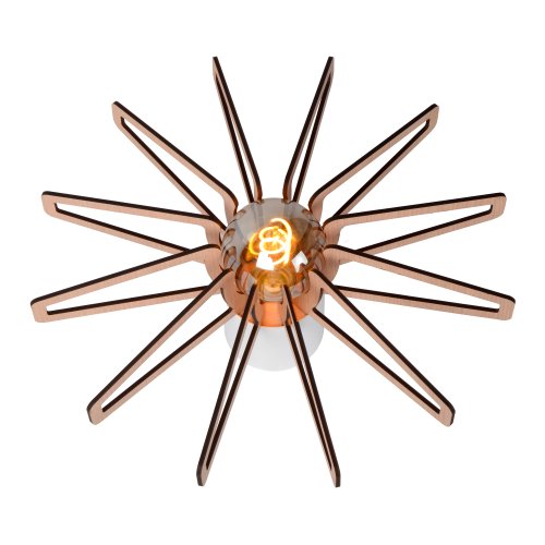 LUCIDE ZIDANE Ceiling light E27/15W White/Light Wood - obrázek