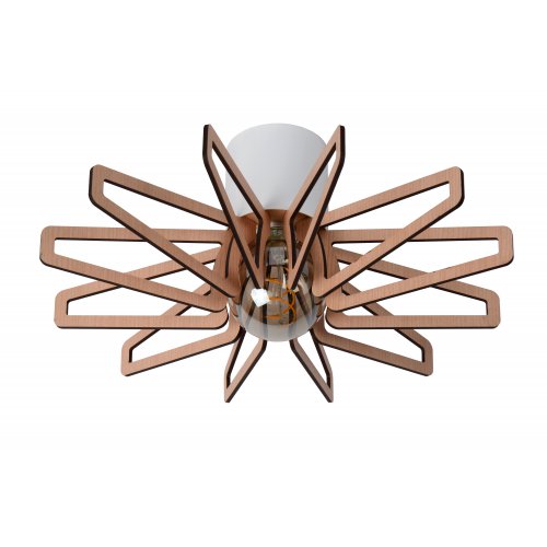 LUCIDE ZIDANE Ceiling light E27/15W White/Light Wood - obrázek